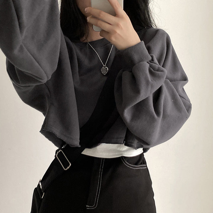 Damen Cropped Sweatshirt Drune