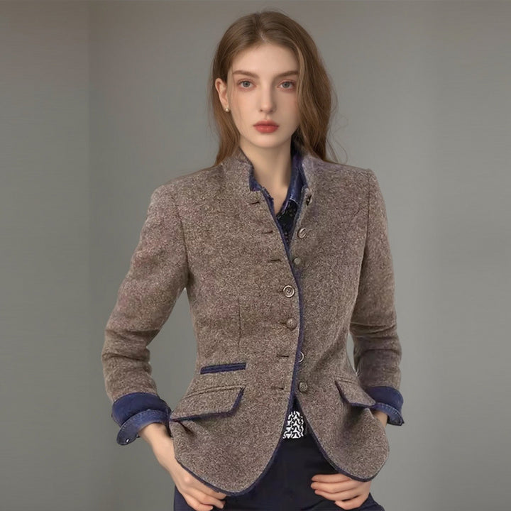 Damen eleganter Wollblazer mit Knopfdetails und stilvoller Passform Drune