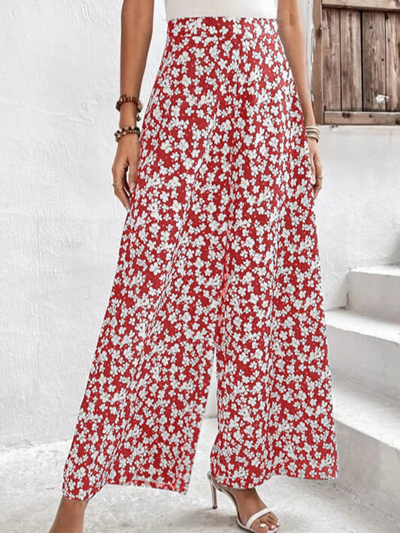 Damen Blumenmuster Palazzohose Drune