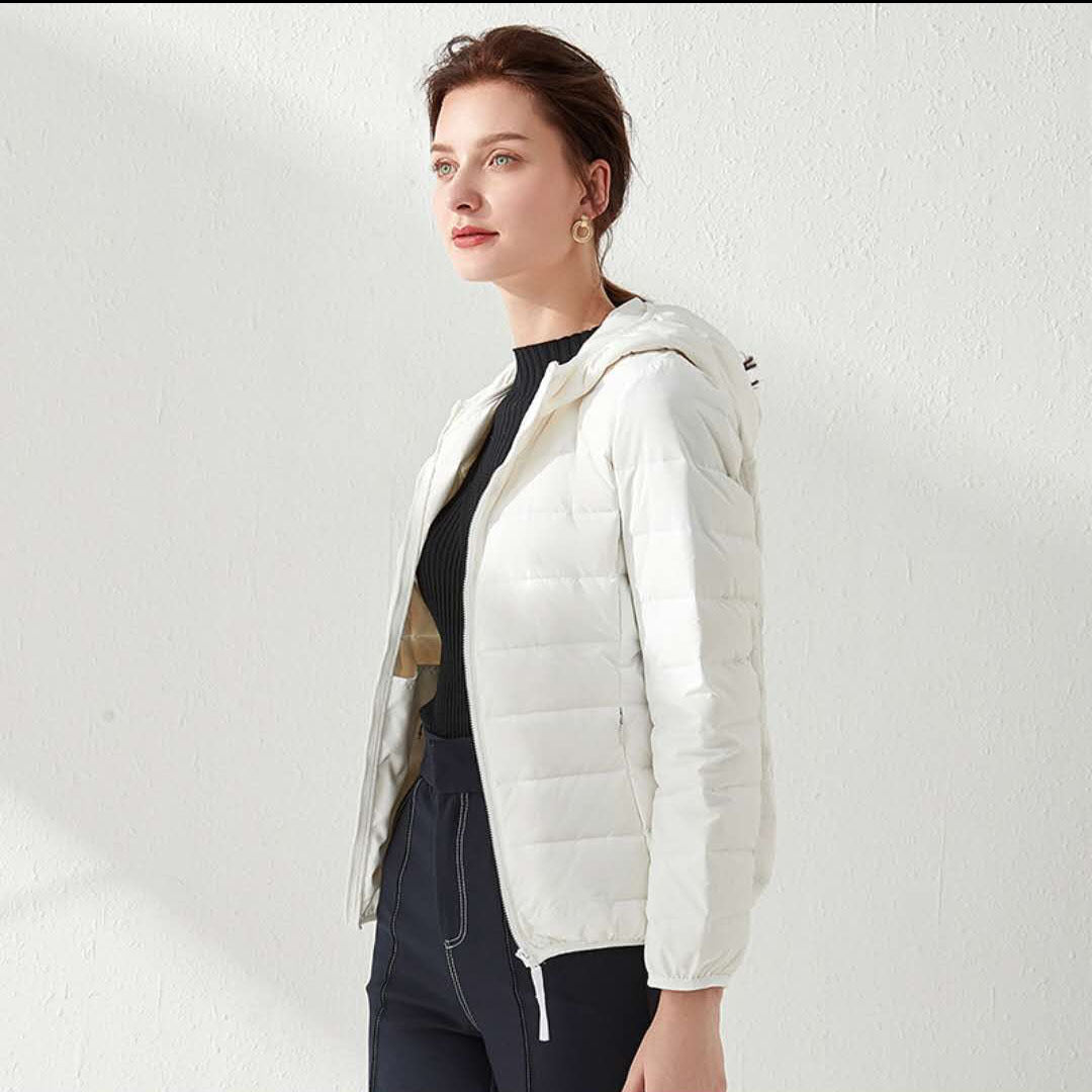 Damen Leichte gesteppte Kurzjacke mit Stehkragen und tailliertem Schnitt Drune
