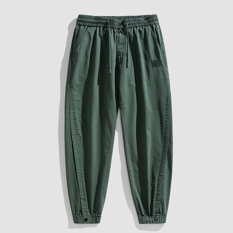Herren Leichte Baumwoll-Joggerhose mit Elastikbund, Kordelzug und verstellbaren Knöchelbündchen Drune