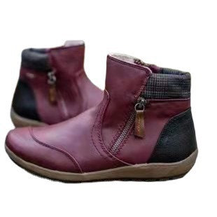 Damen Kurzschaft-Stiefelette mit warmem Futter, seitlichem Reißverschluss und gepolsterter Knöchelmanschette Drune