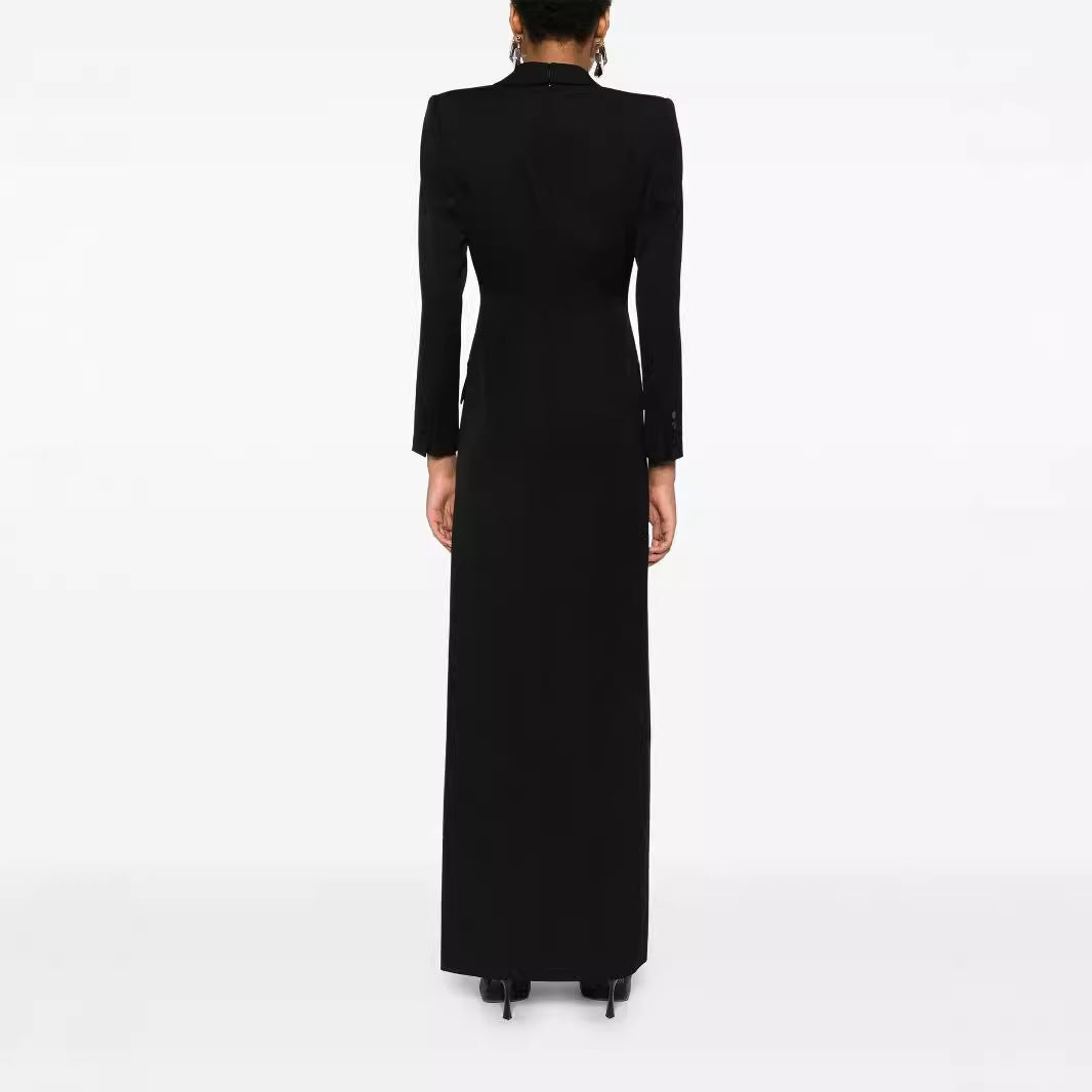 Damen Tailliertes Abend-Maxikleid im Smoking-Blazer-Stil Drune