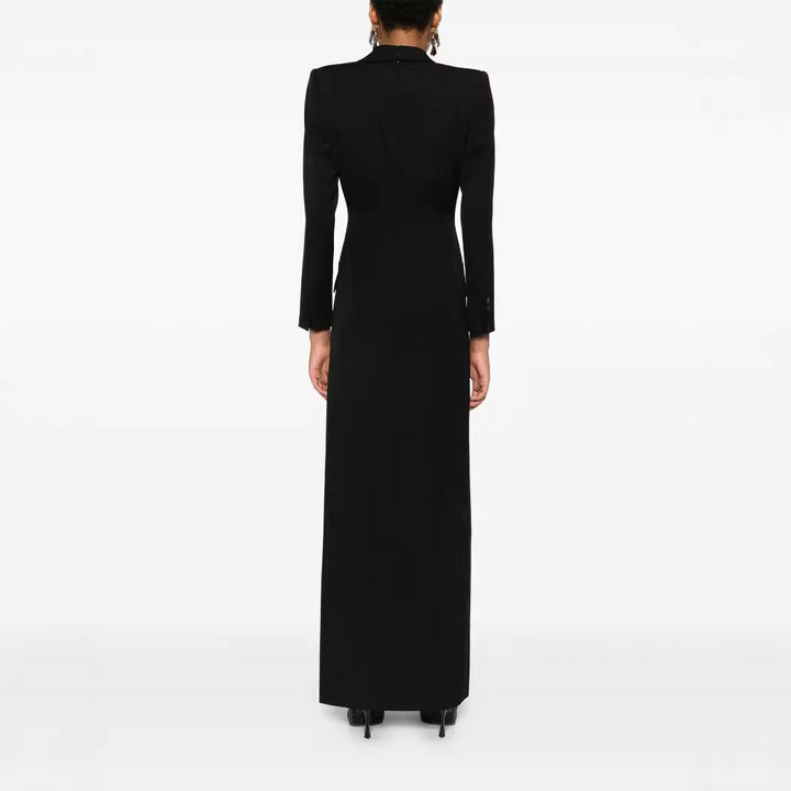 Damen Tailliertes Abend-Maxikleid im Smoking-Blazer-Stil Drune