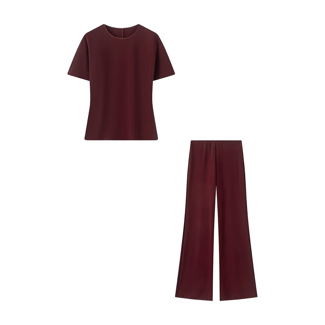 Damen Weite Satinhose mit hoher Taille und fließender Wide‑Leg‑Silhouette Drune