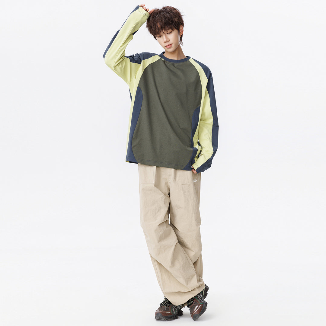 Herren Oversized Performance-Langarmshirt mit Raglanärmeln und Mesh‑Einsätzen Drune