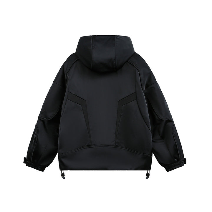 Unisex technische wattierte Kapuzenjacke mit Utility-Taschen und verstellbarem Saum Drune