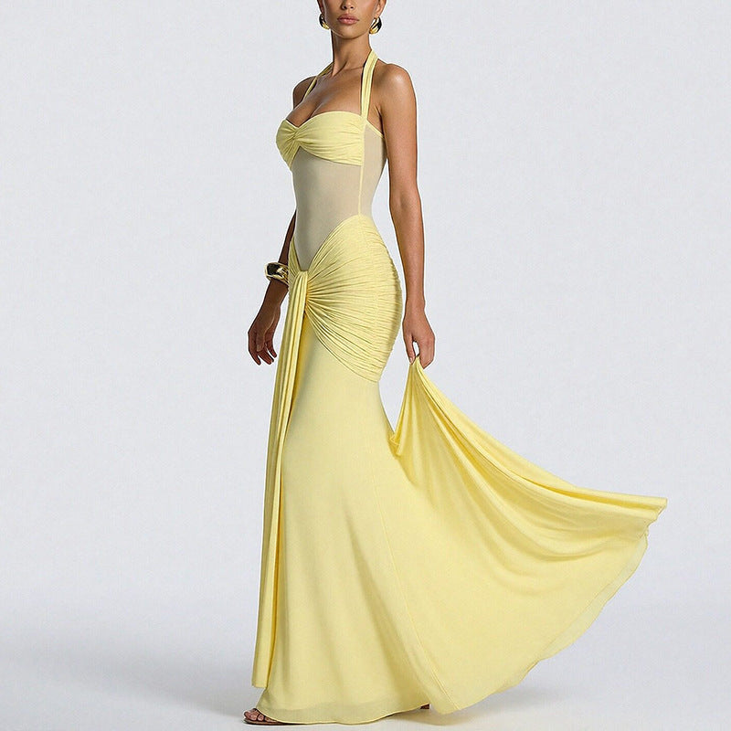 Damen Glamouröses Abendkleid mit raffinierten Falten und tailliertem Schnitt Drune