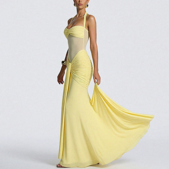 Damen Glamouröses Abendkleid mit raffinierten Falten und tailliertem Schnitt Drune