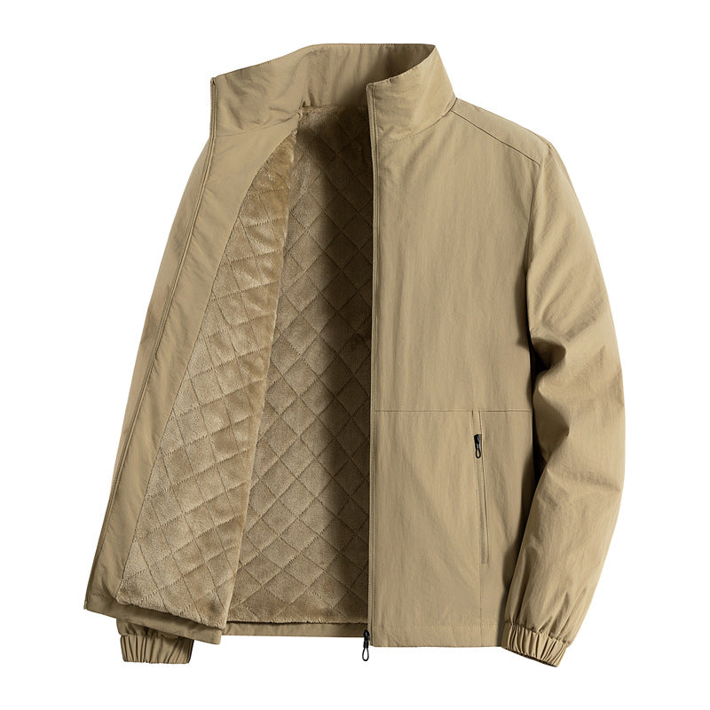 Herren ultraleichte atmungsaktive Freizeitjacke mit Mesh-Innenfutter Stehkragen und Reißverschlusstaschen Drune