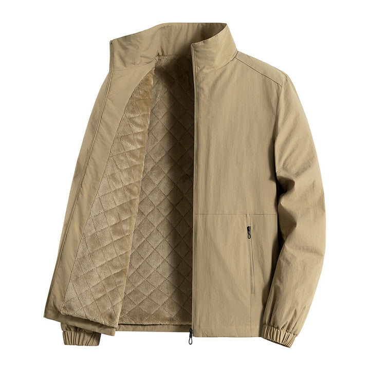 Herren ultraleichte atmungsaktive Freizeitjacke mit Mesh-Innenfutter Stehkragen und Reißverschlusstaschen Drune