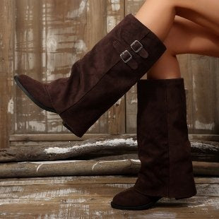 Damen Hochwertige Wedge-Stiefel Drune