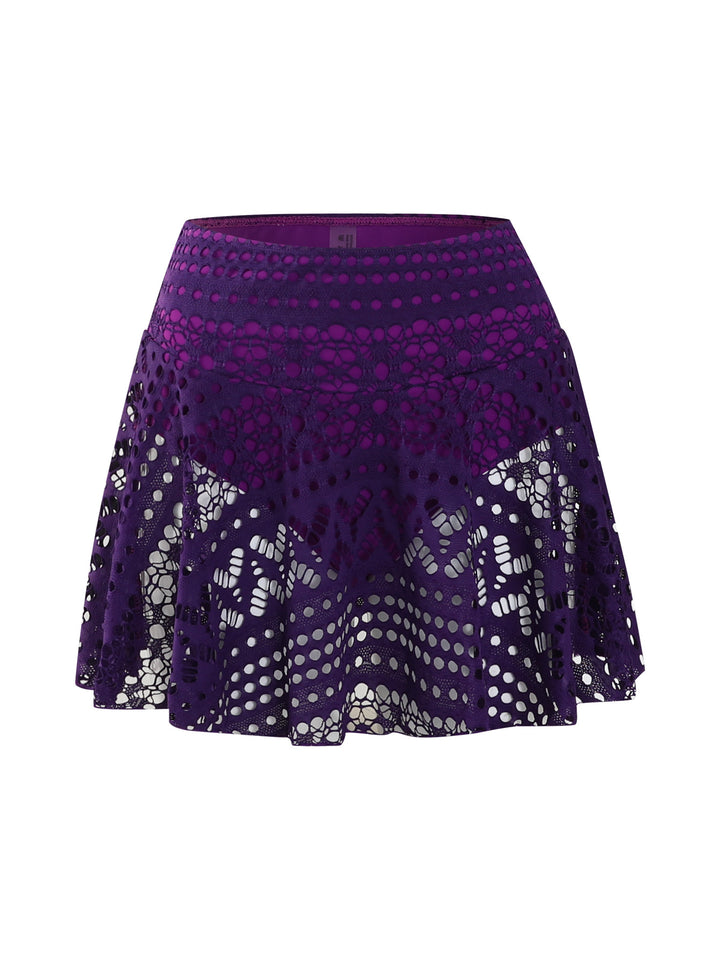 Damen Sportlicher Freizeitrock mit durchbrochenem Design Drune