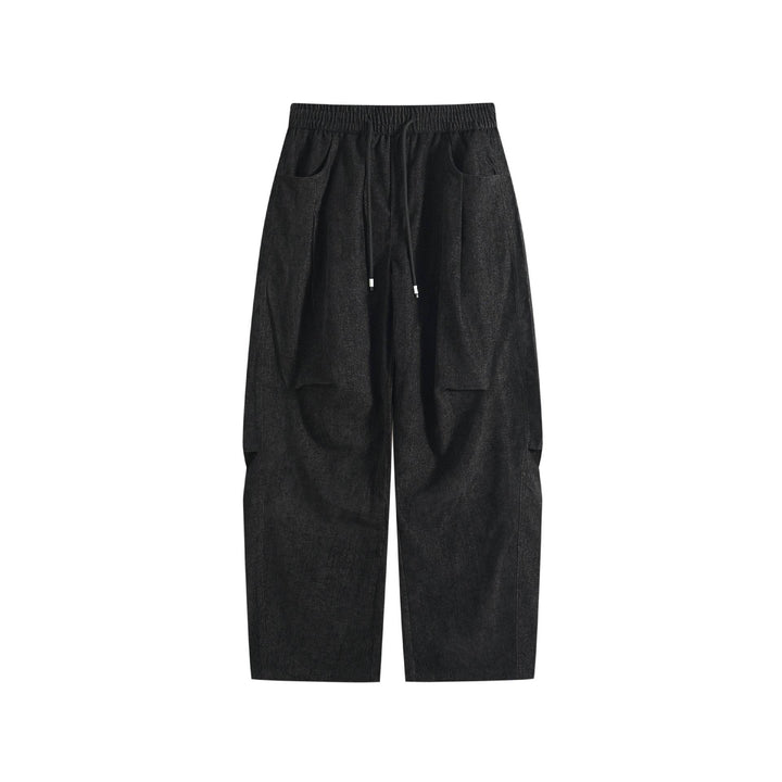 Damen Weite Cropped Komfort‑Cargohose mit elastischem Kordelbund und aufgesetzten Taschen Drune
