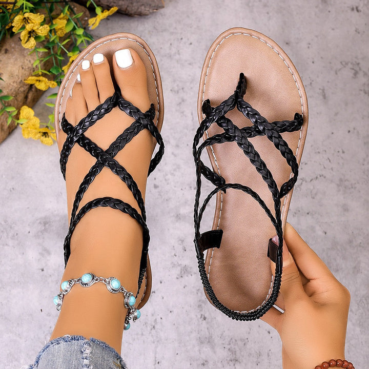 Damen Geflochtene Riemchen-Sandalen mit ergonomischer Fußbettung Drune