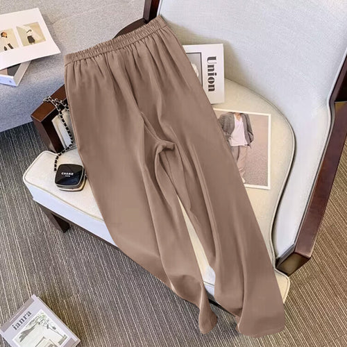 Damen Elegante und weite High-Waist-Hose Drune
