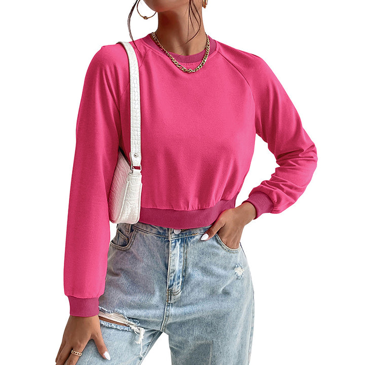 Damen Sportlicher Cropped Pullover Drune