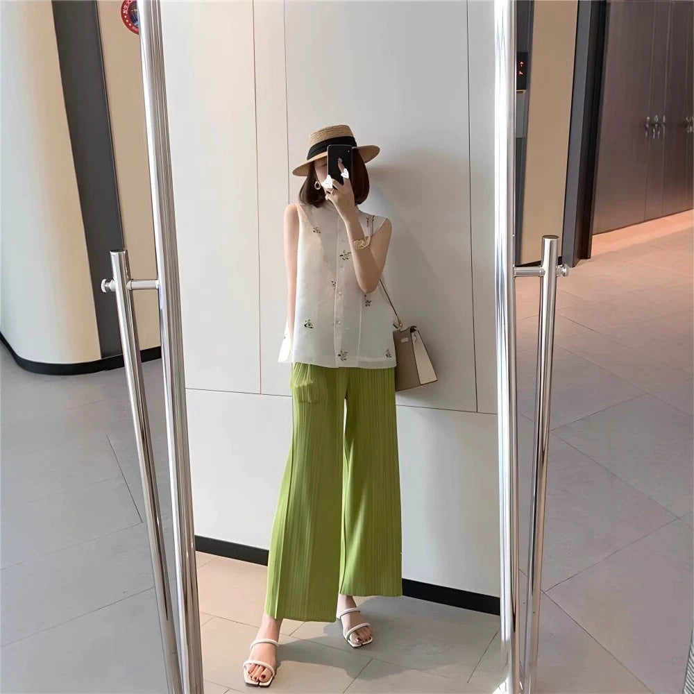 Damen Elegante Plisseehose Drune