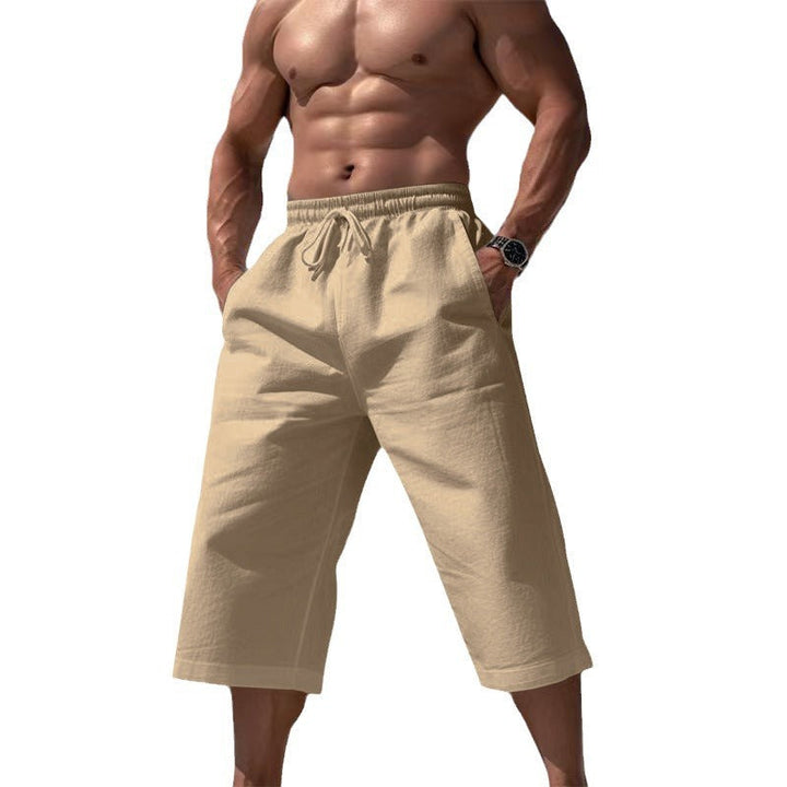 Herren nan lässige knielange Bermuda-Shorts mit elastischem Bund und Tunnelzug Drune
