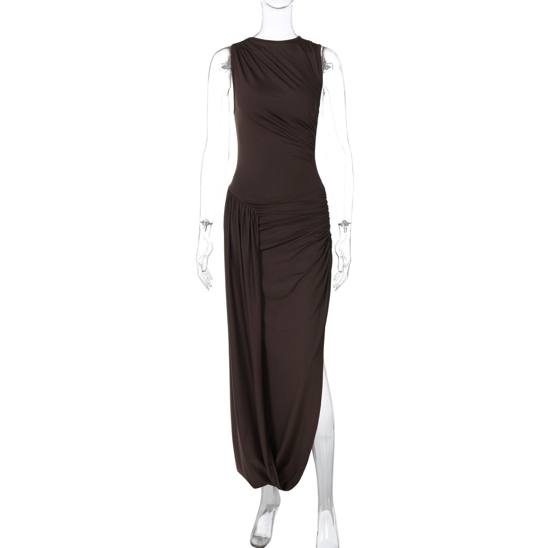 Damen Elegantes Maxikleid mit raffiniertem Wickeldesign Drune
