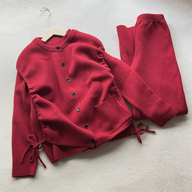 Damen Grobstrickjacke mit praktischen Seitentaschen und Knopfverschluss Drune