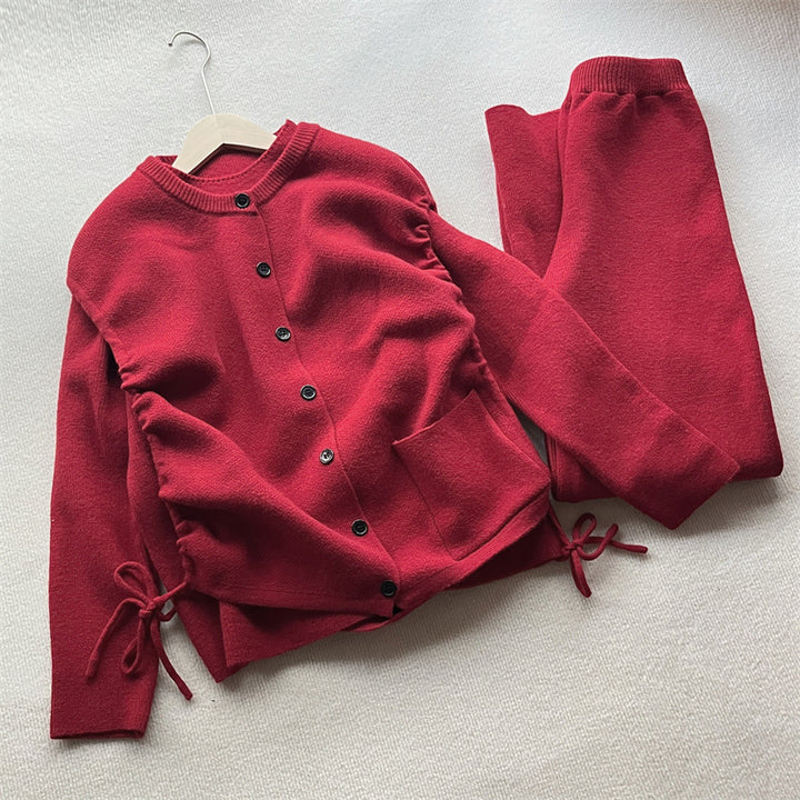 Damen Grobstrickjacke mit praktischen Seitentaschen und Knopfverschluss Drune