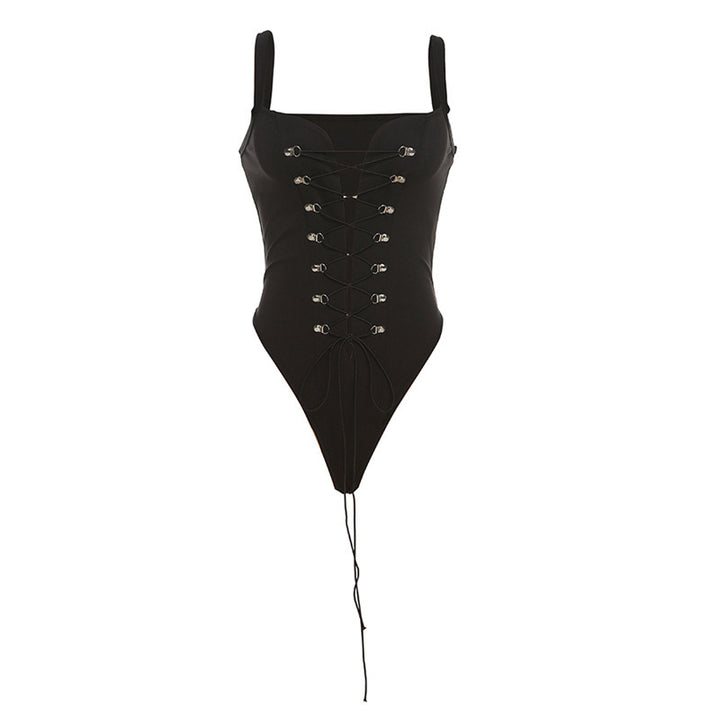 Damen Einteiler Badeanzug mit raffinierten Schnürdetails Drune
