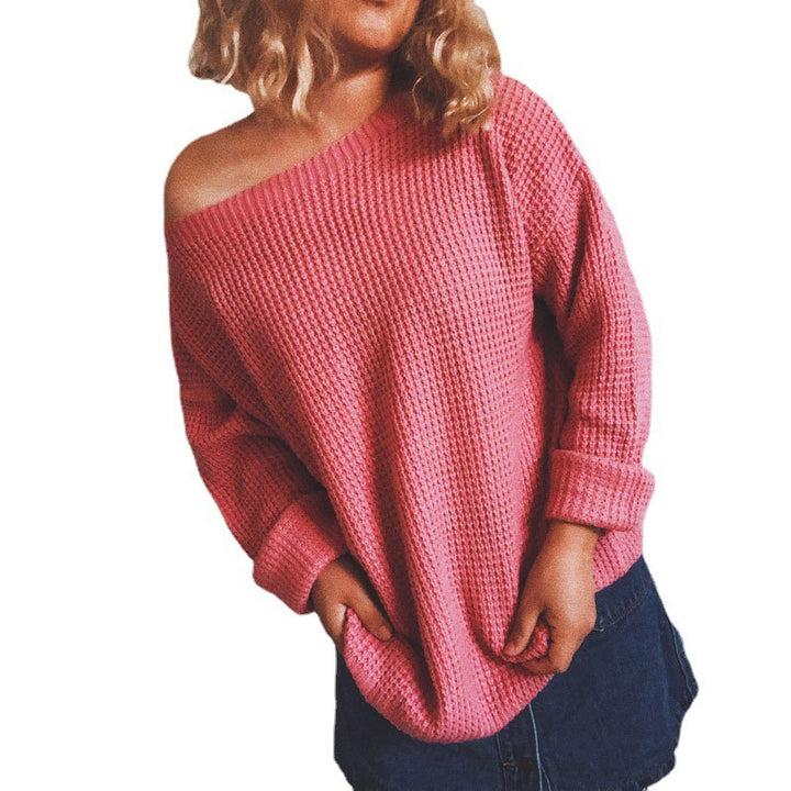 Damen lässiger Strickpullover im modernen Netzdesign Drune