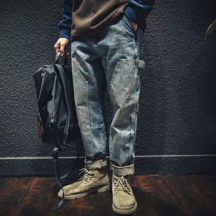 Herren Lässige Cargo-Jeans mit kreativen Details Drune