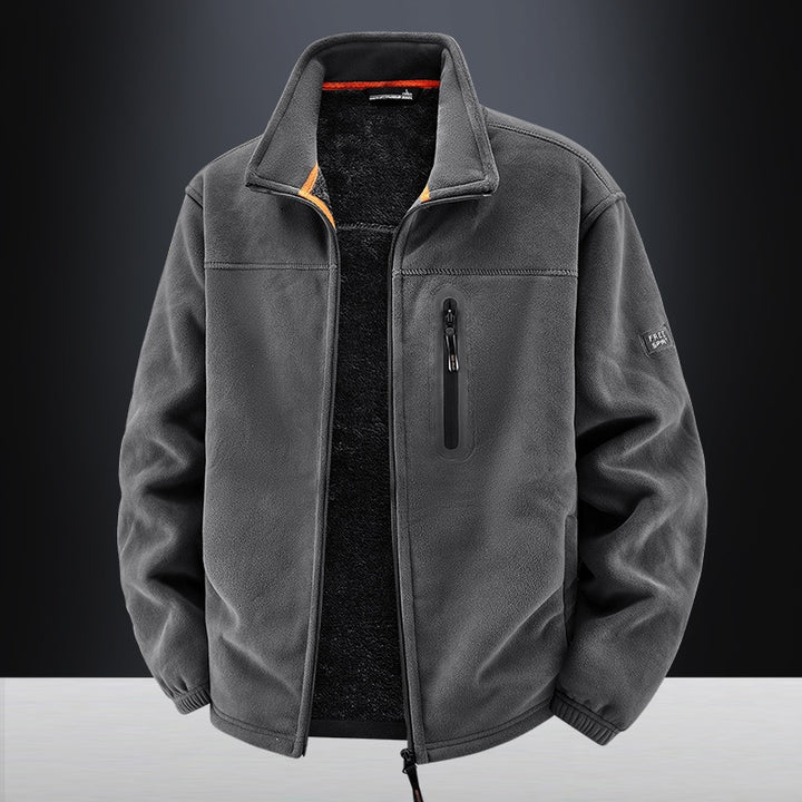 Herren Thermo-Fleece-Outdoorjacke mit Teddy-Innenfutter, Brustreißverschluss & windabweisender Oberfläche Drune