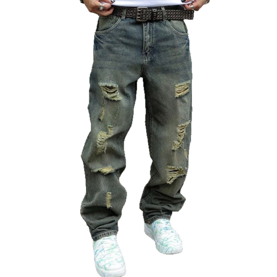 Herren Lässige Ripped Jeans Drune