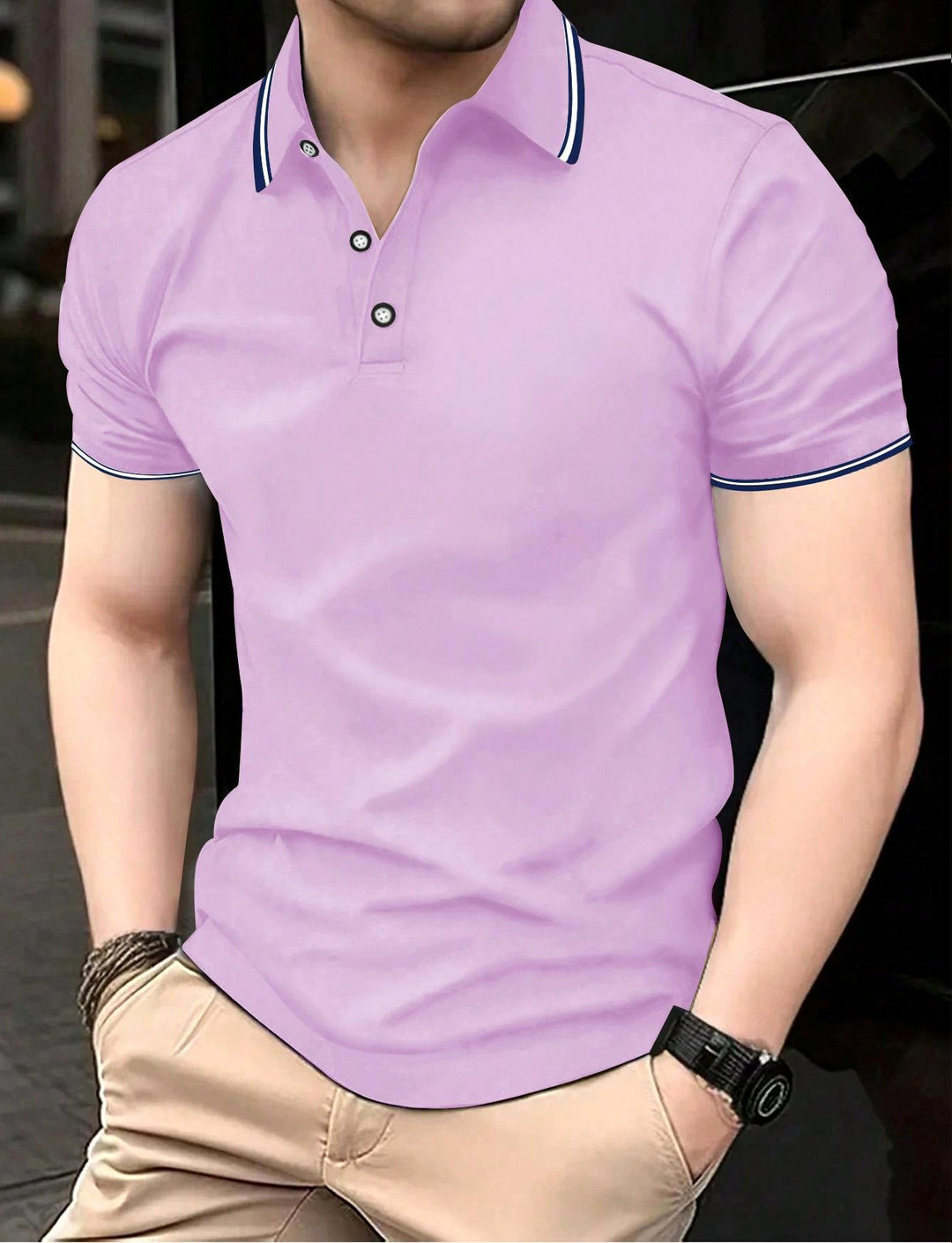 Herren Poloshirt mit modernem Kragen und sportlichem Schnitt Drune