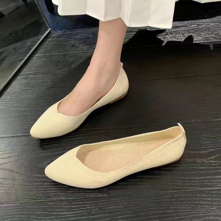 Damen Atmungsaktive Strickspitze Ballerinas Drune