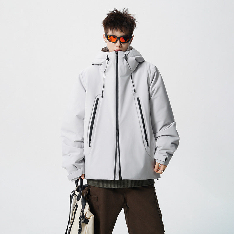 Herren wattierte, wasserabweisende Tech-Outdoorjacke mit Kapuze Drune