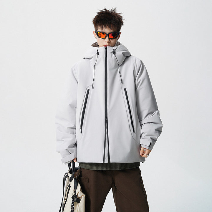 Herren wattierte, wasserabweisende Tech-Outdoorjacke mit Kapuze Drune