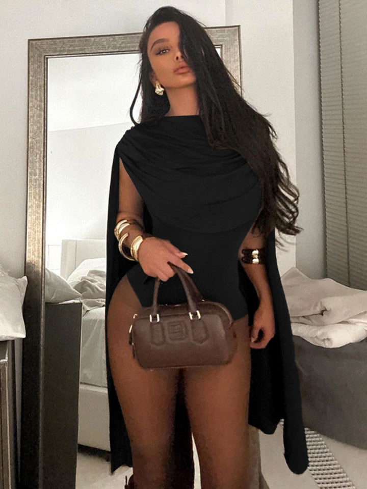 Damen Figurbetontes Cocktailkleid mit kapuzenähnlichem Detail Drune