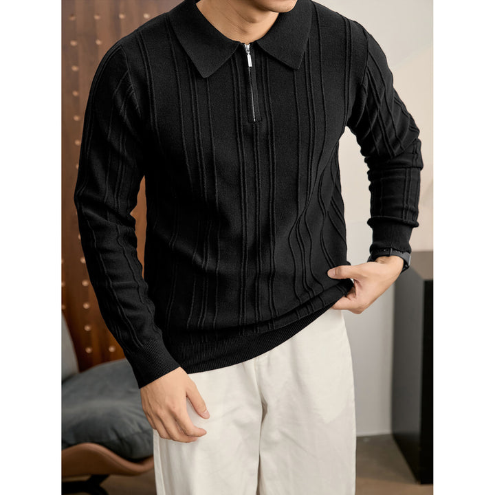 Herren Modischer Grobstrickpullover mit Reißverschluss Drune
