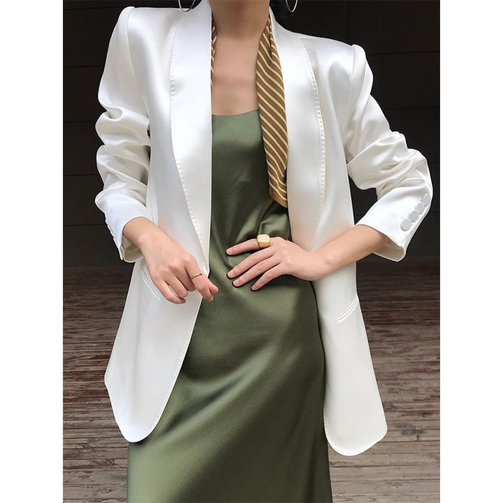 Damen Eleganter, taillierter Satinblazer Drune