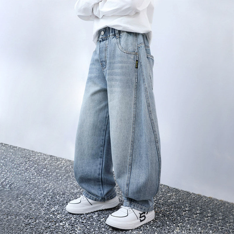 Unisex weite Denim-Hose mit speziellen Taschen Drune