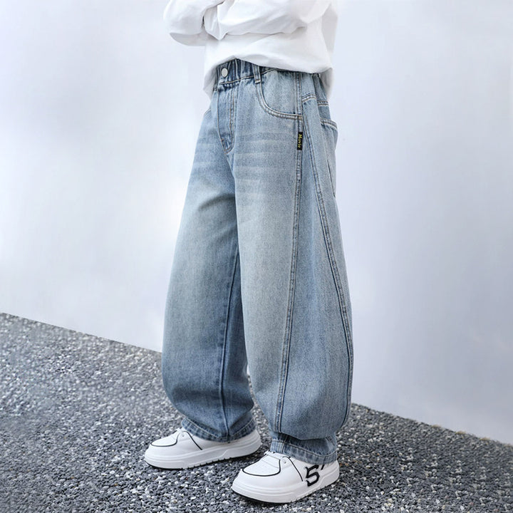Unisex weite Denim-Hose mit speziellen Taschen Drune