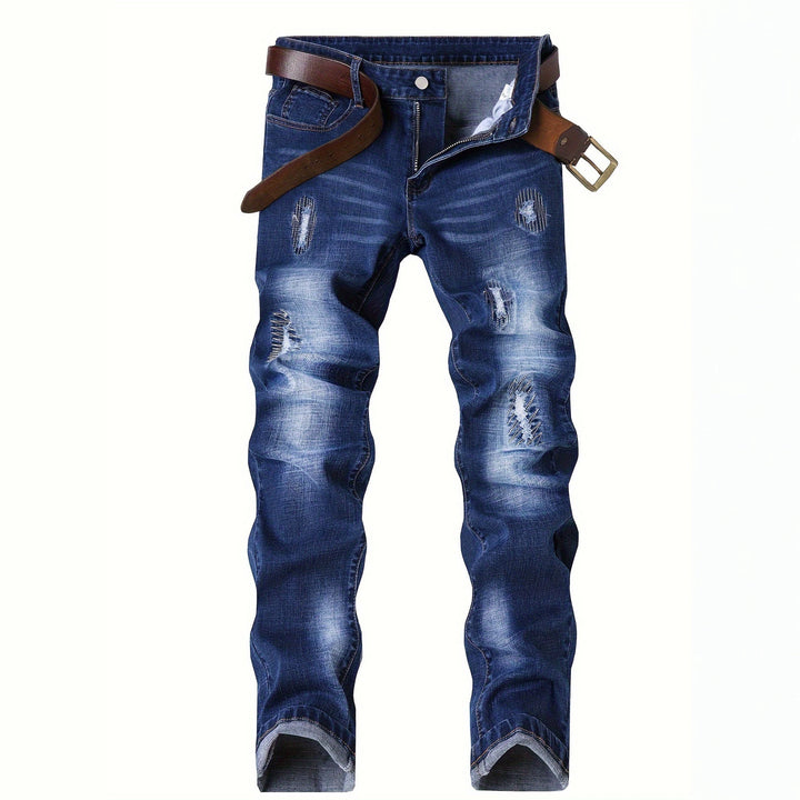 Herren Elegante Slim-Fit Jeans mit modischen Waschungseffekten Drune