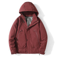 Herren Leichte Kapuzenjacke aus Softshell mit Thermofutter und minimalistischen Reißverschlusstaschen Drune