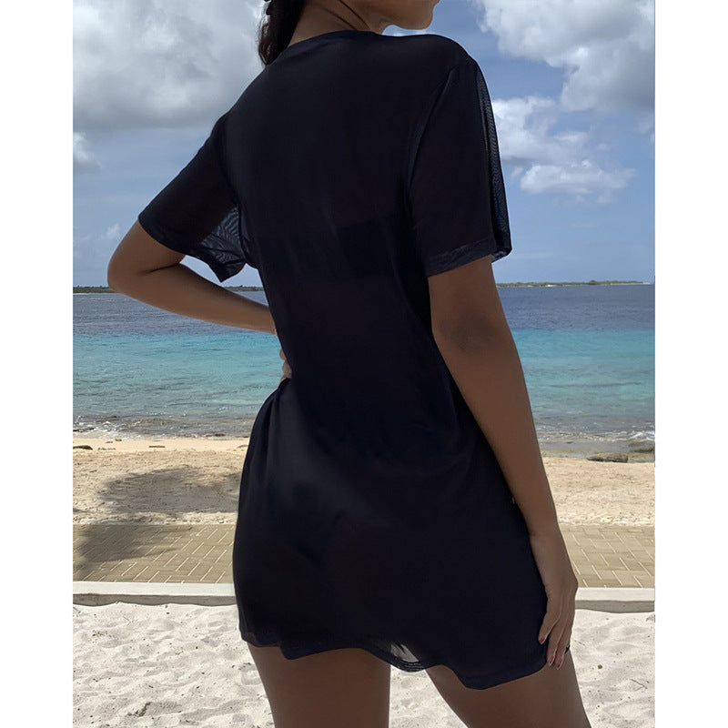 Damen Strand-T-Shirt mit tropischem Grafikdesign Drune