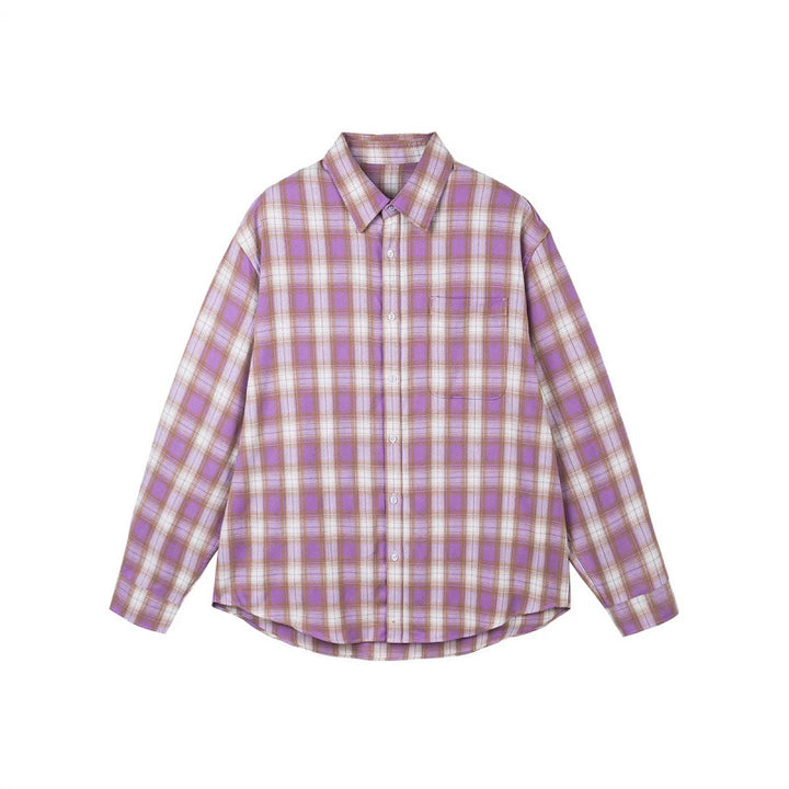 Damen Oversize-Karo-Hemd mit Longline-Schnitt, Brusttasche und abgerundetem Saum Drune