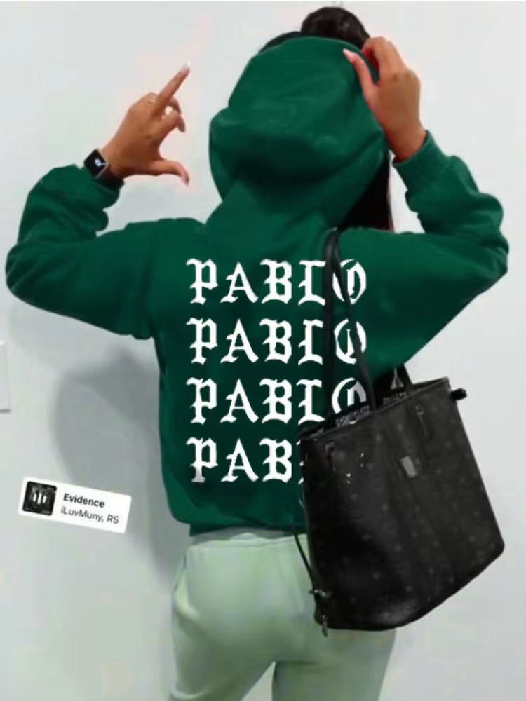 Damen Kapuzenpullover mit kreativem Grafikdruck und bequemer Passform Drune
