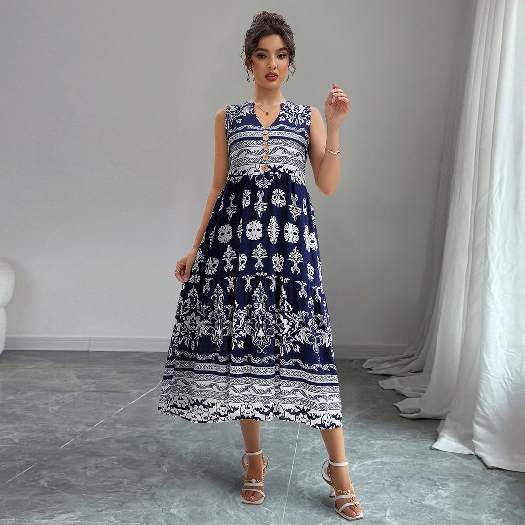Damen Midikleid mit floralen Mustern Drune