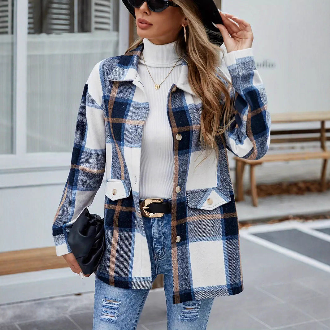 Damen Karierte Overshirt Drune
