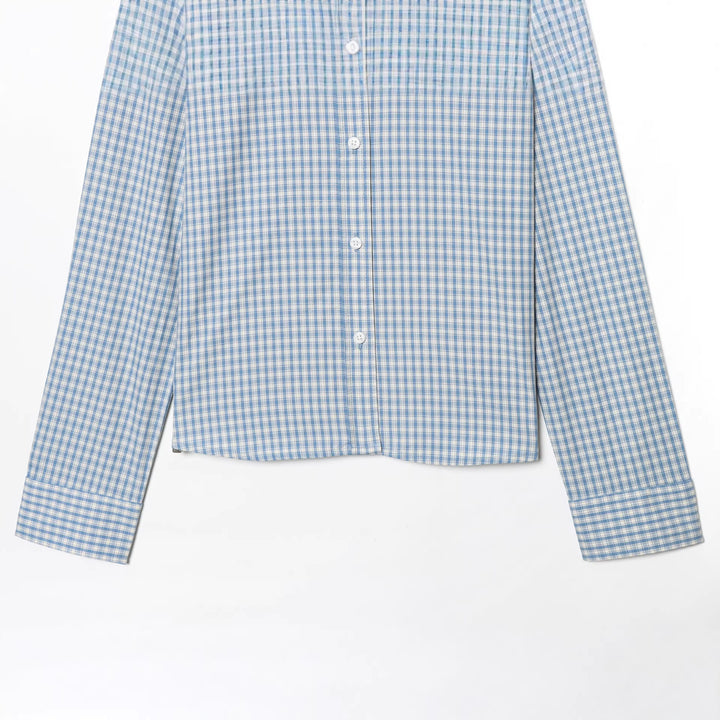 Herren nan kariertes Button-Down-Hemd mit Kentkragen und schmaler Silhouette Drune