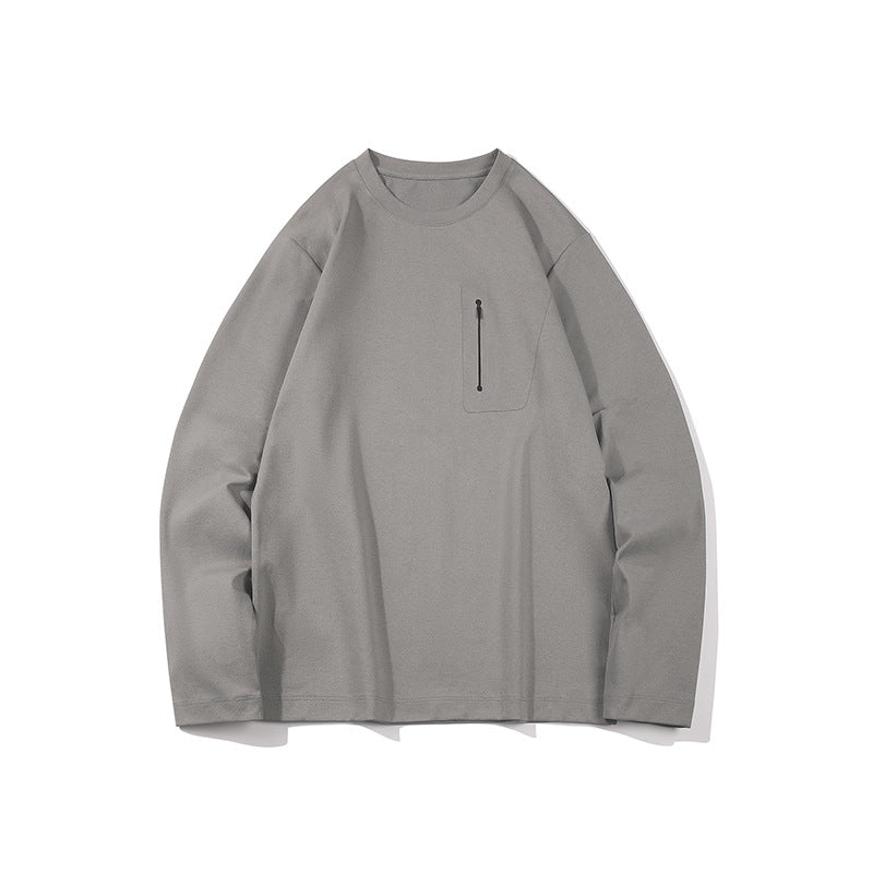Herren Oversized-Langarmshirt mit Brustreißverschluss und Relaxed-Fit Drune