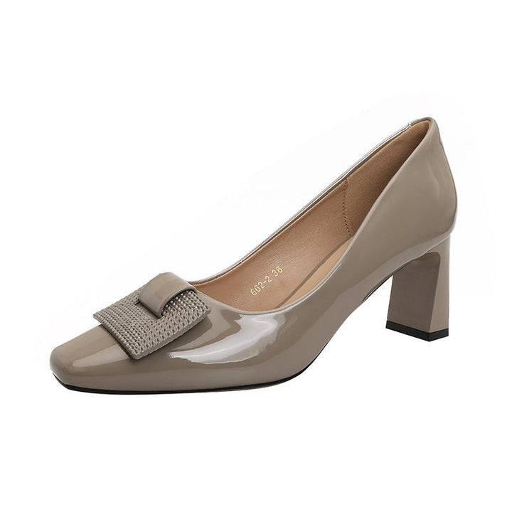 Damen elegante Blockabsatz-Pumps mit geschmackvollem Zierschleifen-Detail Drune